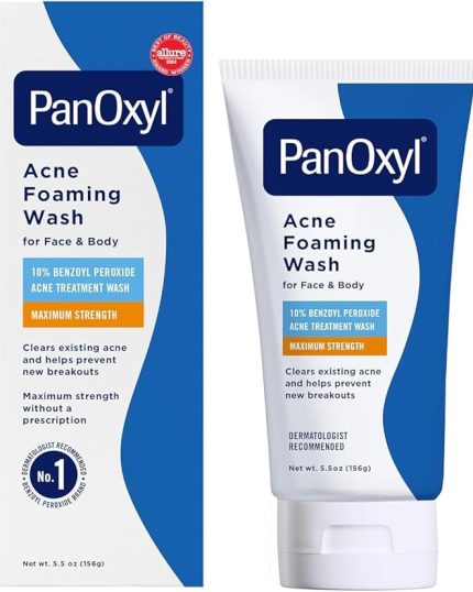 Panoxyl Acne Foaming Wash Benzoyl Peroxide 10% Maximum Strength 5.5oz (156g)